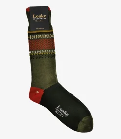 Loake Socks*Arran Socks Olive