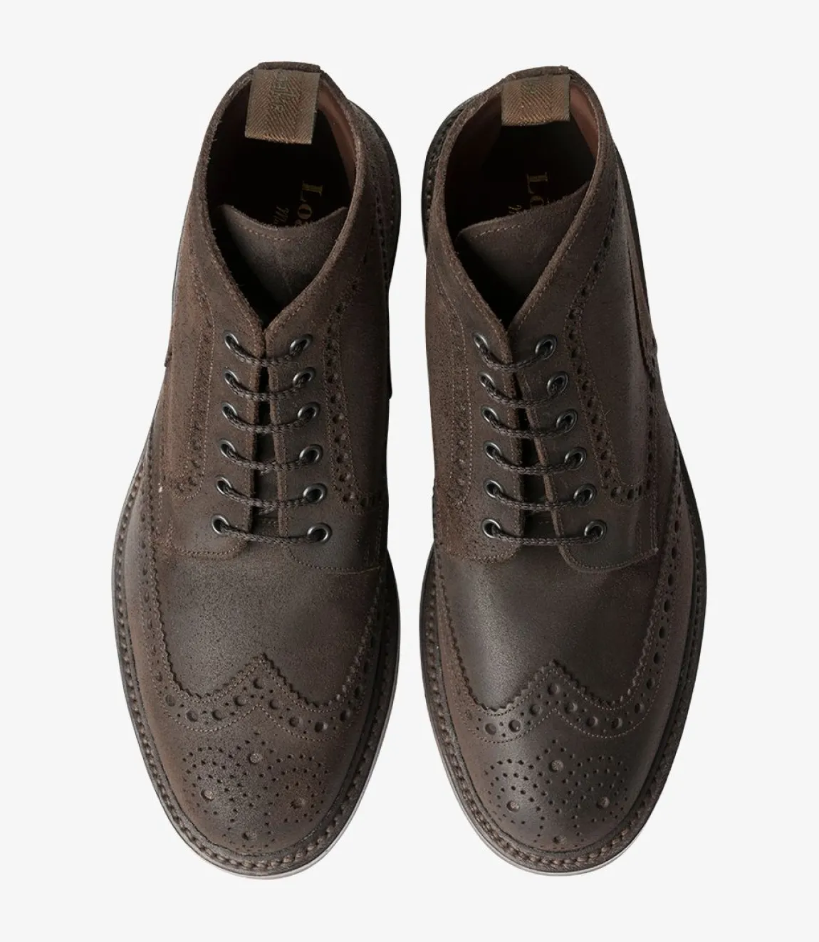 Loake Country Shoes|Our Icons*Bedale Dark Brown Waxed Suede