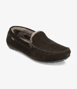 Loake Slippers|Men's Slippers*Guards Slippers Dark Brown Suede