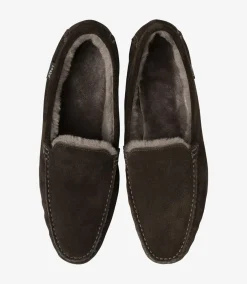 Loake Slippers|Men's Slippers*Guards Slippers Dark Brown Suede