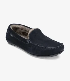 Loake Slippers|Men's Slippers*Guards Slippers Navy Suede