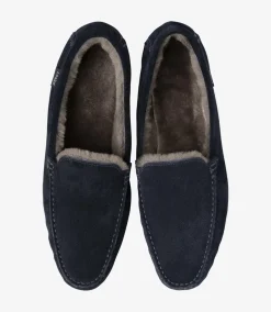 Loake Slippers|Men's Slippers*Guards Slippers Navy Suede