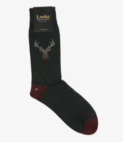 Loake Socks*Stag Socks Green